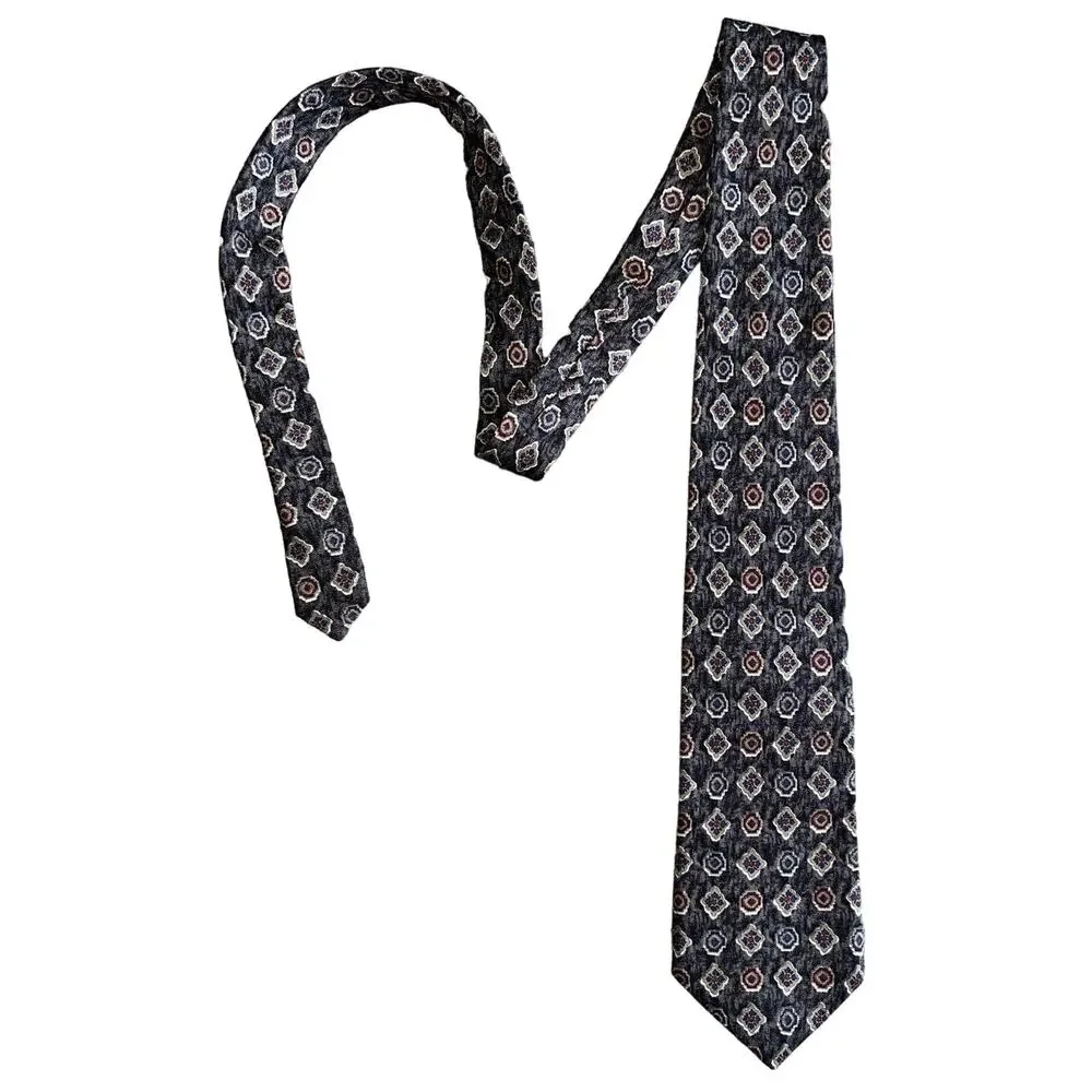 Lands' End‎ Men's Ties Set Of Two 100% Silk Neck Ties Paisley Blue Burgundy EUC